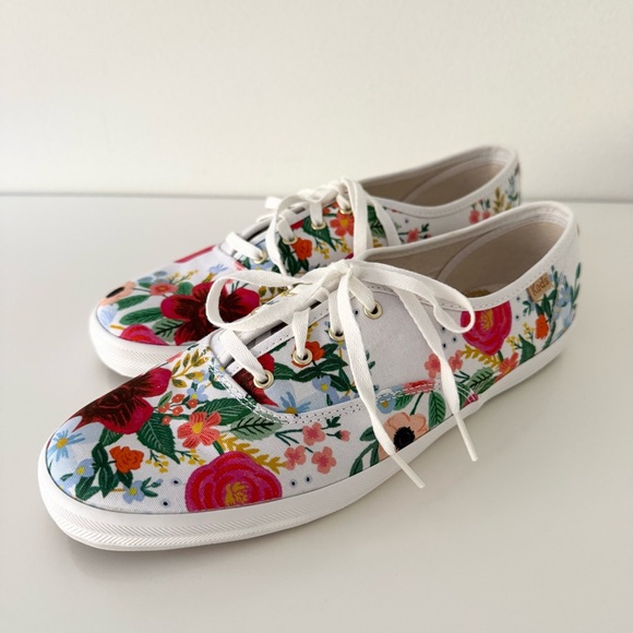 Keds x Rifle Paper Co Champion Wildrose White Floral Sneaker Size 9 NWOT - Picture 5 of 12